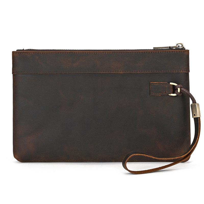 Men's Horse Leather Vintage Clutch First Layer Cowhide Men's Handbags