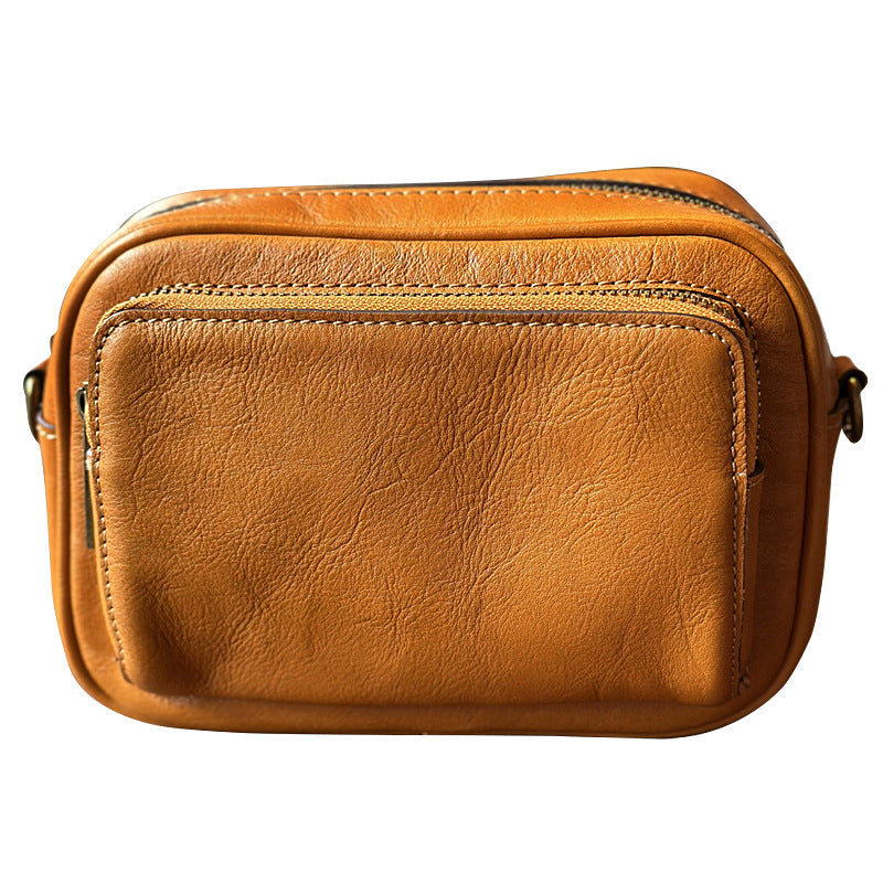 Women's Fashion Leather Summer Cowhide Top Layer Small Square Bags