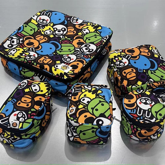 Camouflage Monkey Cute Cartoon Buggy Storage Travel Bags
