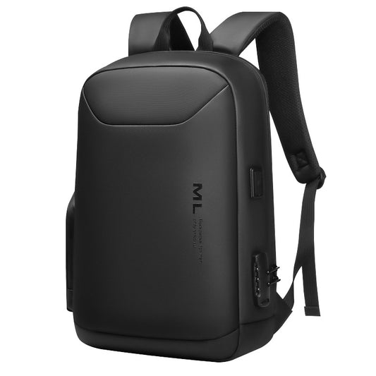 Men's Leather Film Material Simple Computer Business Backpacks
