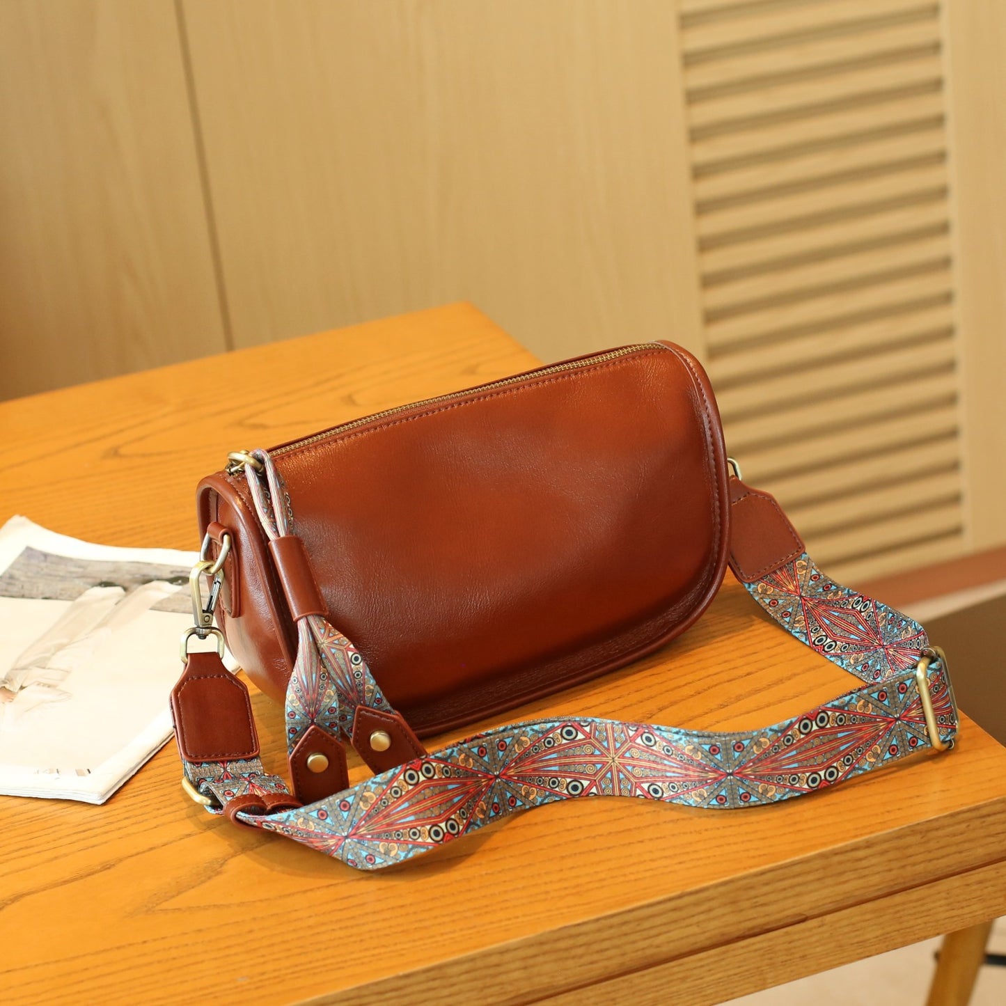 Women's Top Layer Vegetable Tanning Leather Underarm Shoulder Bags