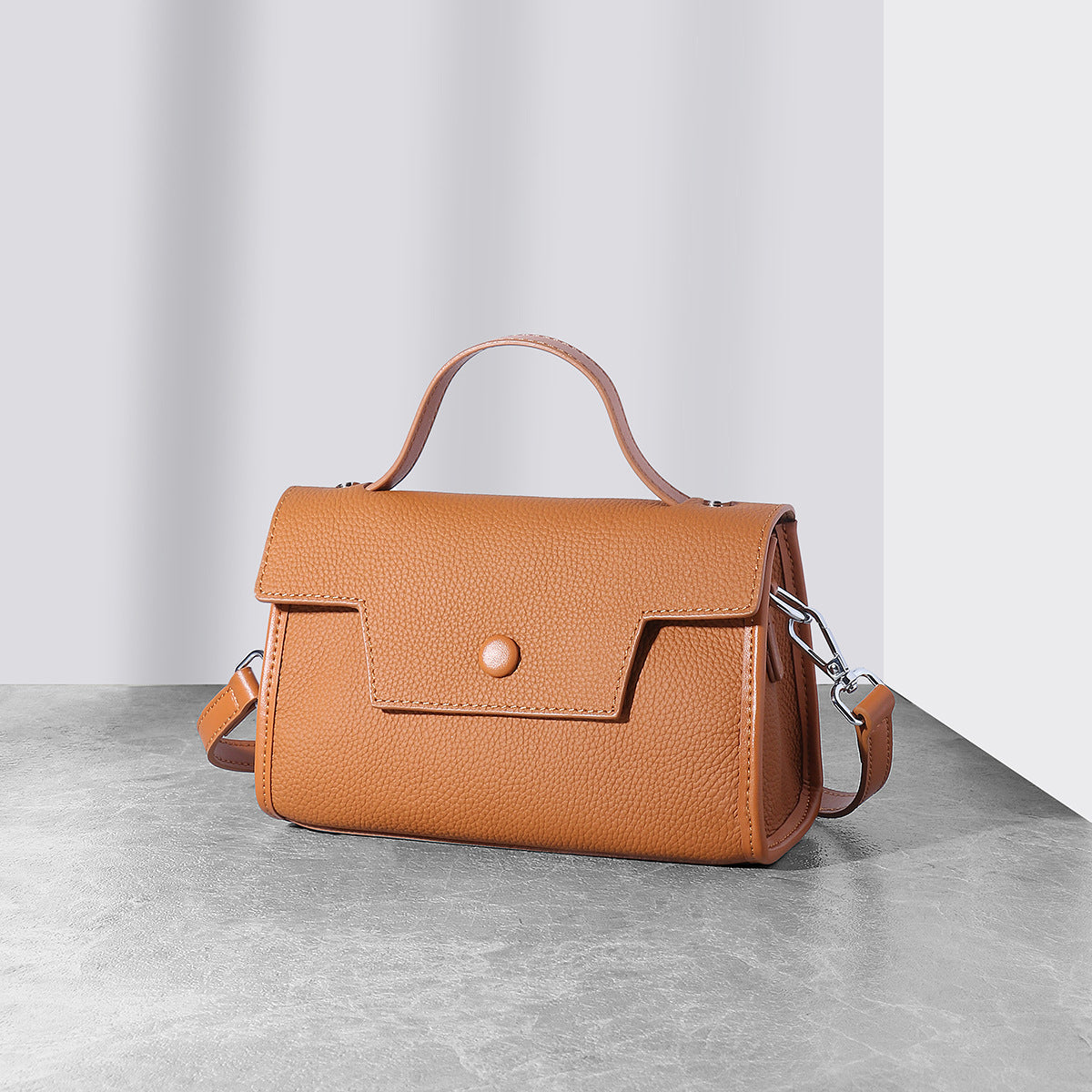 Women's Genuine Leather Portable Fashion Underarm Small Square Bags