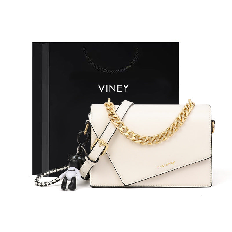 Women's Summer Chain Elegant Genuine Leather Light Crossbody Bags
