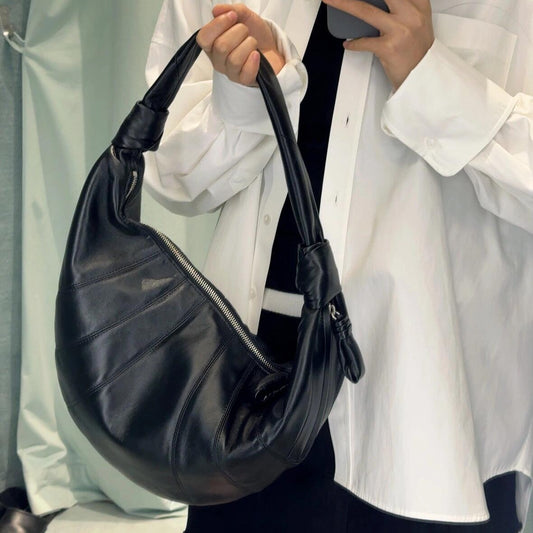 Women's Design Sheepskin Fashion Underarm Croissant Armpit Bags