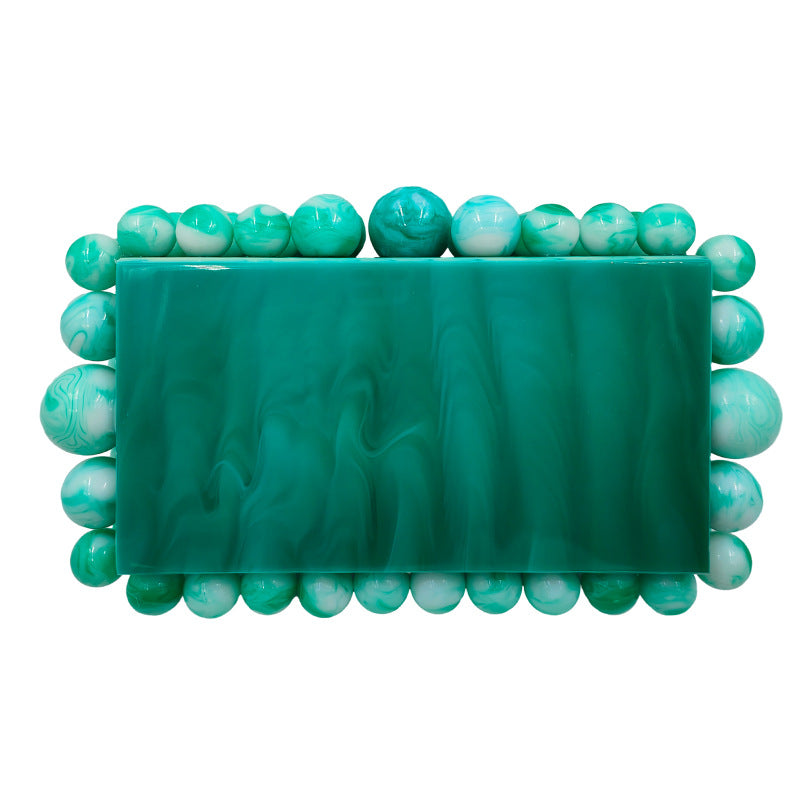 Women's Marbling Acrylic Candy Color Beads One Crossbody Bags
