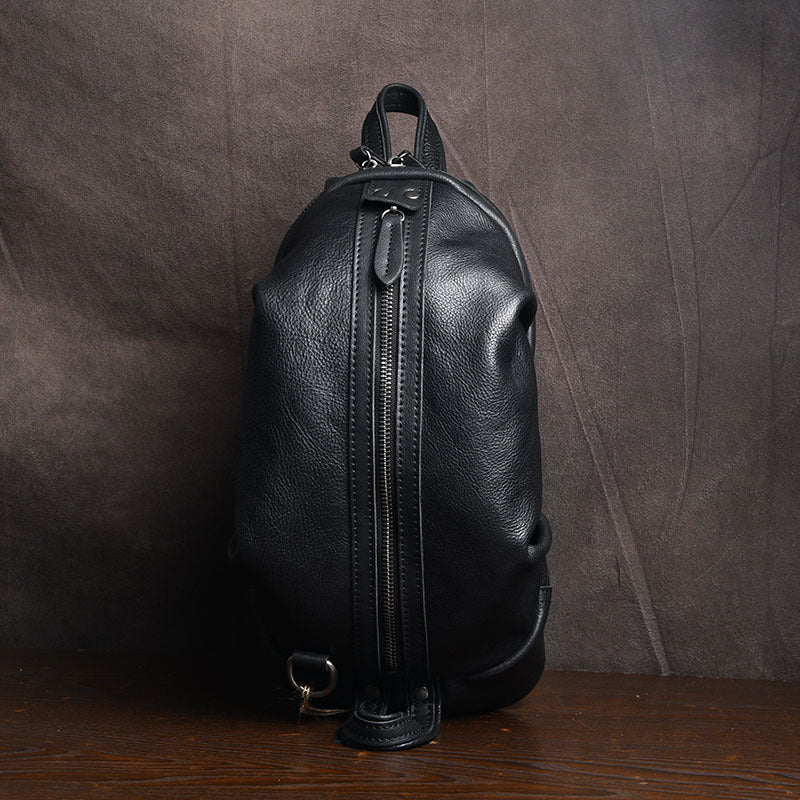 Men's Leather Genuine First Layer Cowhide Personalized Men's Chest Bags