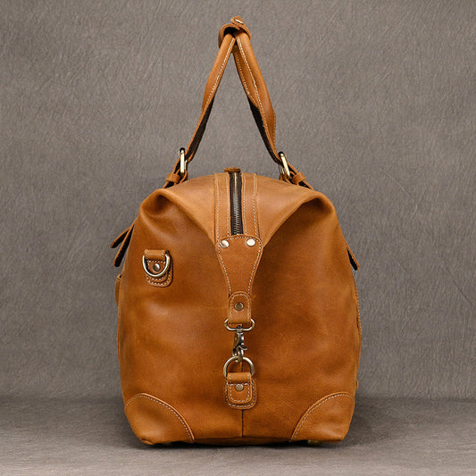 Capacity Leather Retro Crazy Horse Inch Travel Bags