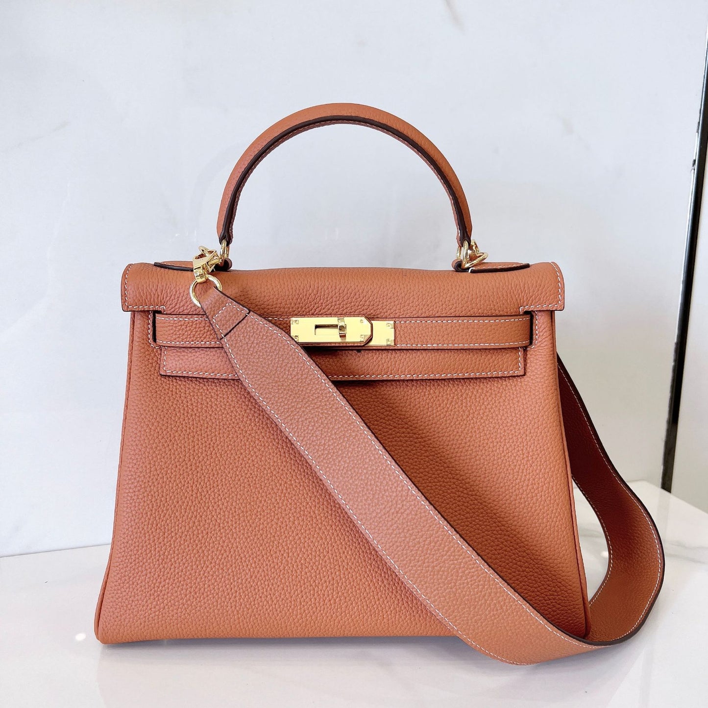 Women's Kelly Genuine Leather First Layer Cowhide Handbags