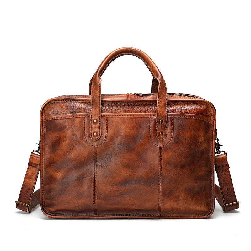 Men's Handmade Genuine Leather Large Capacity Function Men's Briefcases