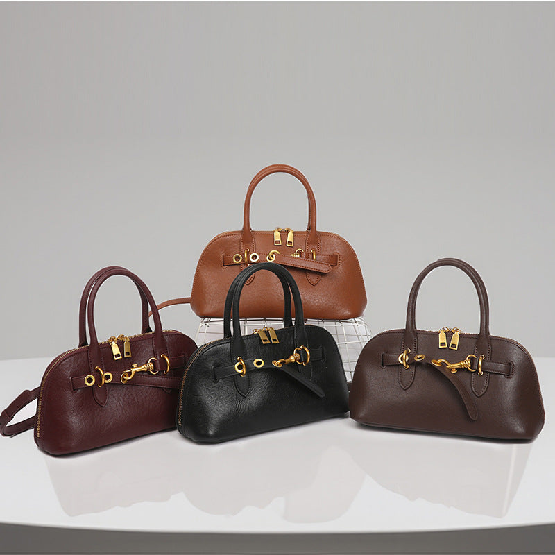 Women's Light Luxury Minority Shell Genuine Leather Crossbody Bags