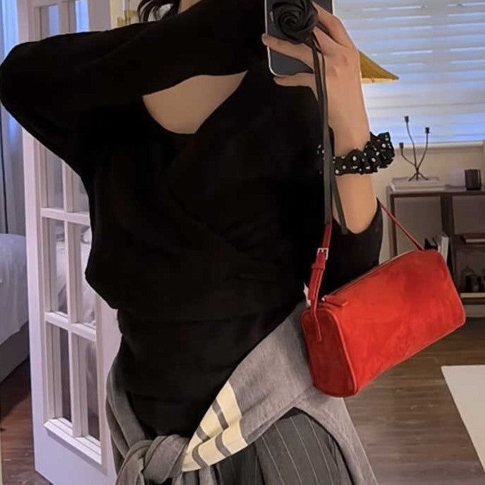 Women's Vintage Suede Pencil Summer Leather Handbags
