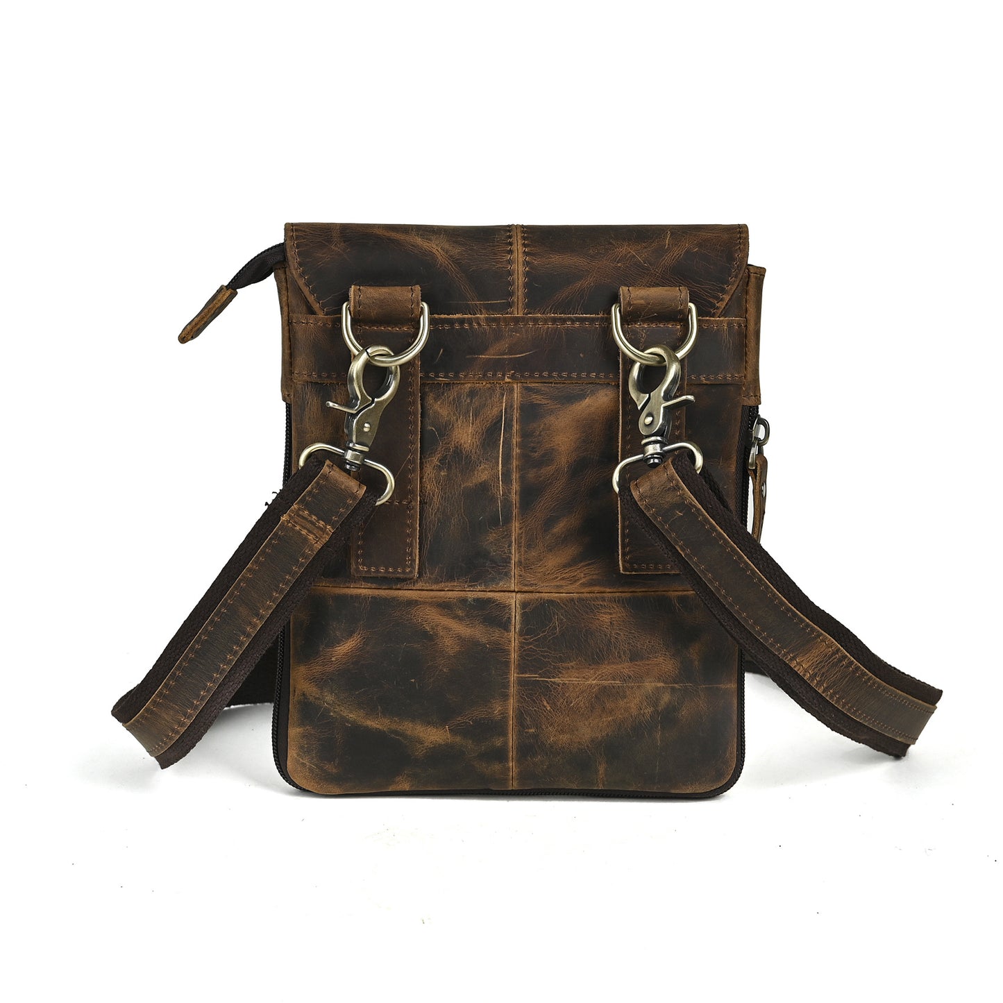 Men's Top Layer Oil Wax Skin Cowhide One Men's Chest Bags