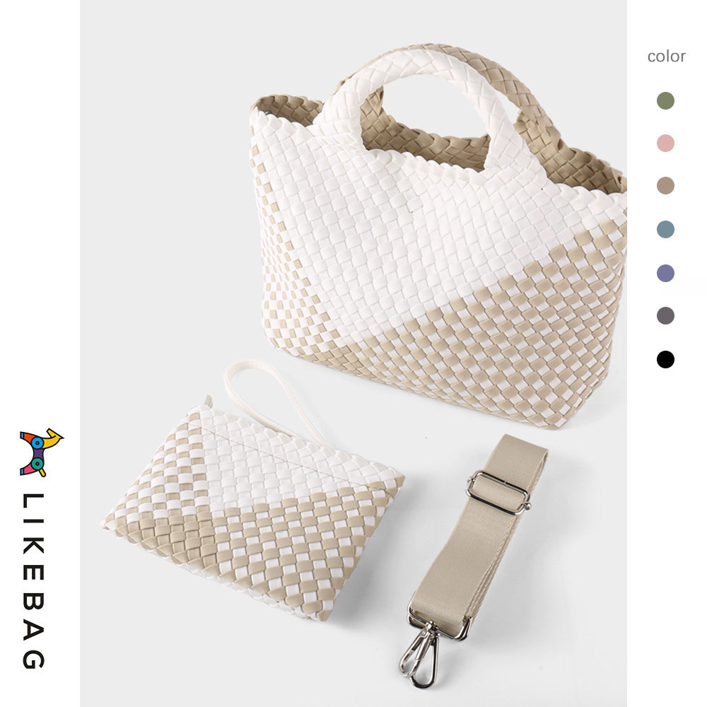 Women's Woven Medium Ribbon Advanced Color Matching Handbags