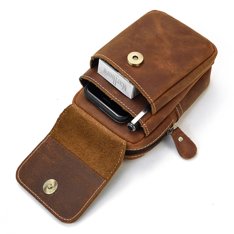 Men's Fashion Genuine Leather Leisure Multifunctional Wear Men's Waist Packs