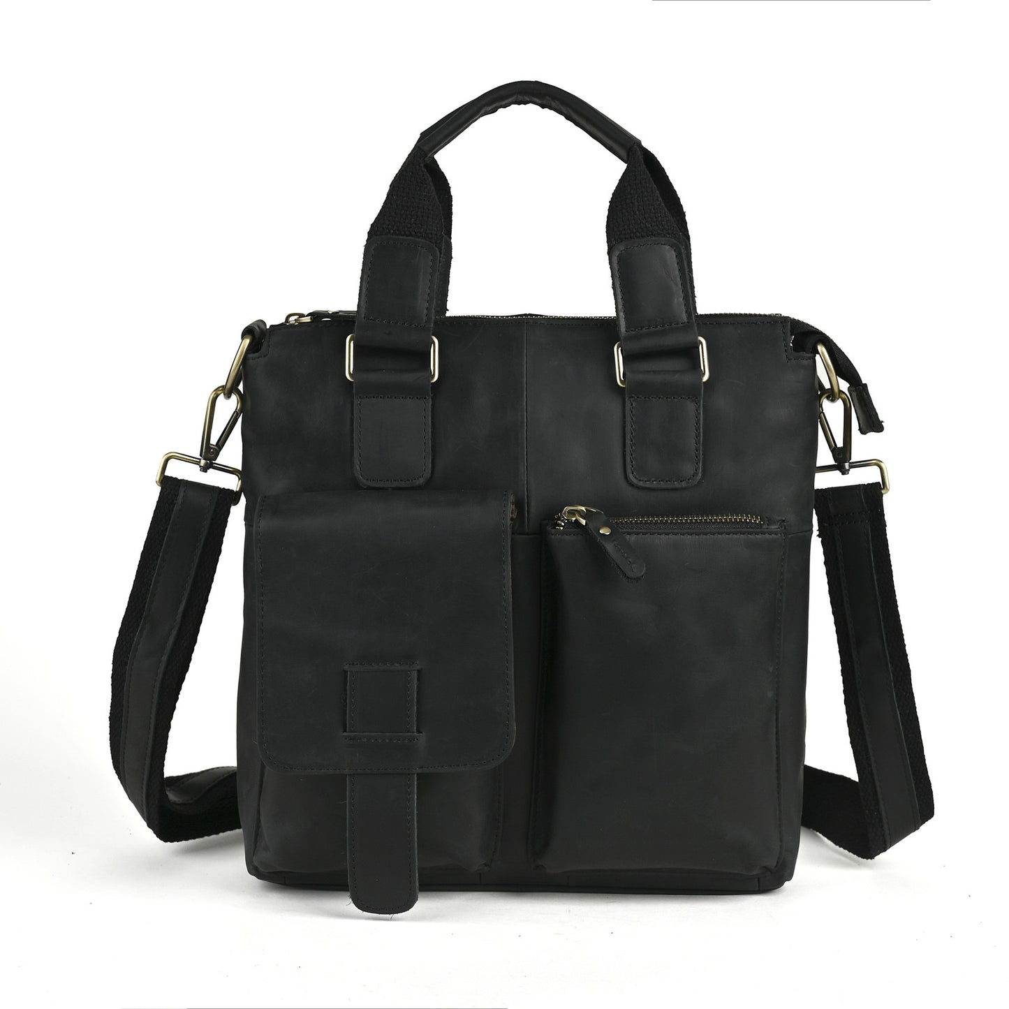 Men's Crazy Horse Oil Cowhide Leather Retro Men's Briefcases