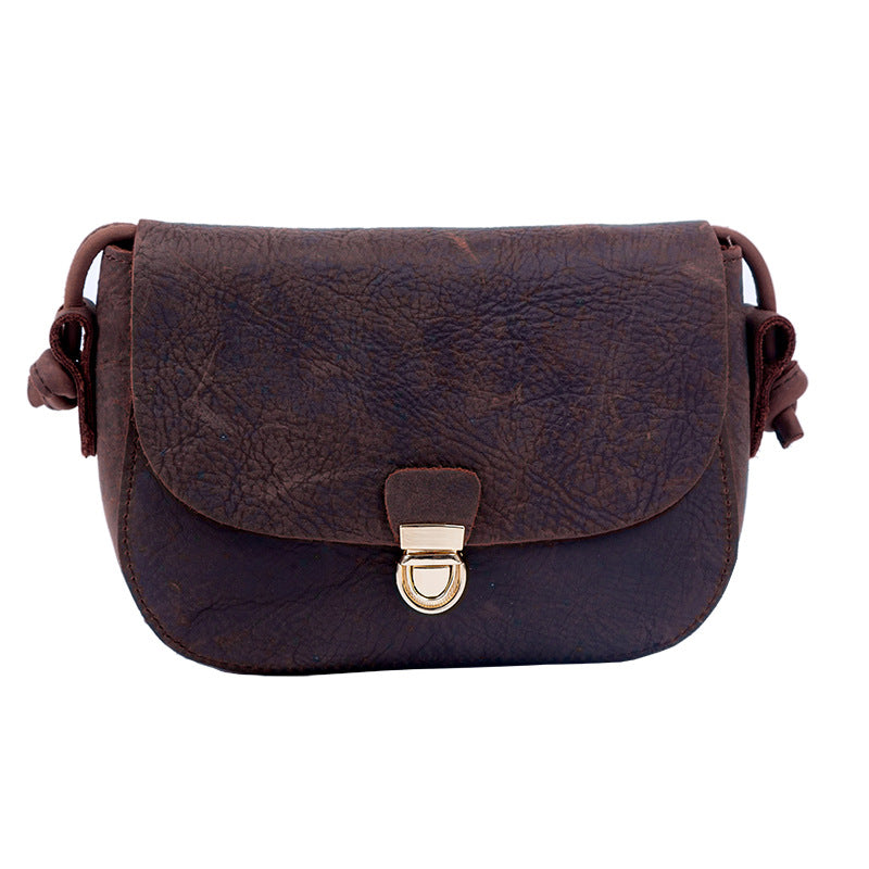Women's Retro Handmade First Layer Crazy Horse Shoulder Bags