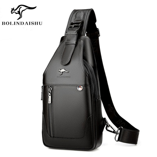 Beautiful Men's Cool Creative Cowhide Leather Men's Chest Bags