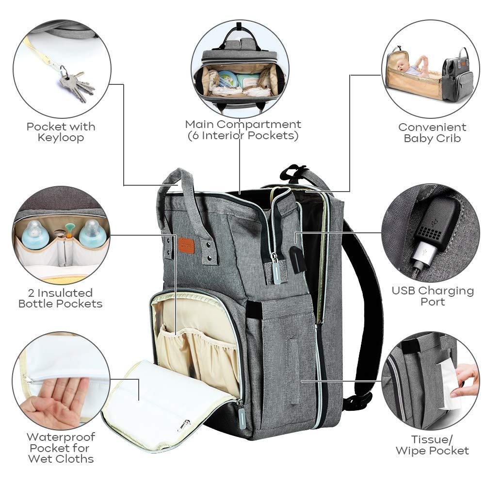 Folding Mummy Bedspread Multifunctional Foldable Diaper Waterproof Backpacks