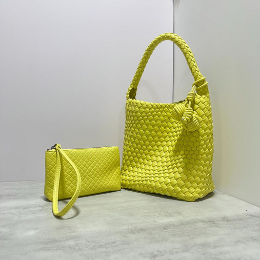 Hand-woven Double Ball Portable Fashion Vegetable Bucket Bags