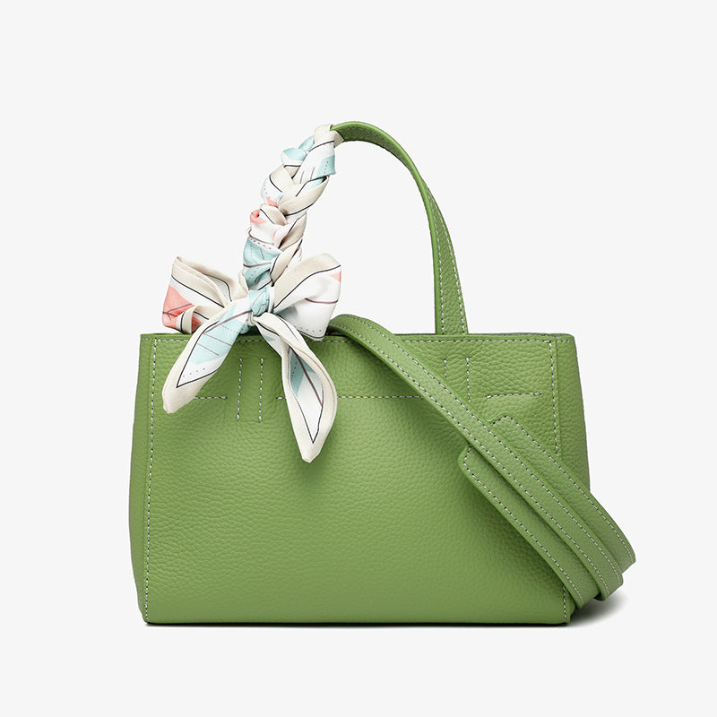 Women's First Layer Cowhide Simple Leather Lychee Pattern Shoulder Bags