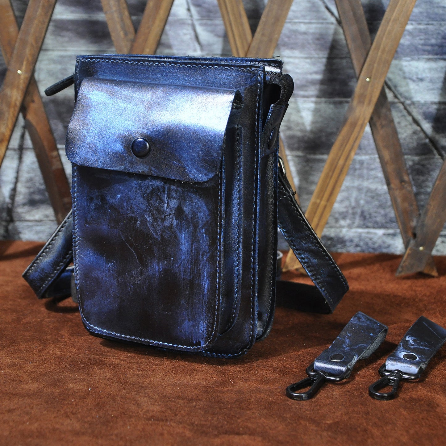 Men's Top Layer Crazy Horse Skin Cowhide Shoulder Bags