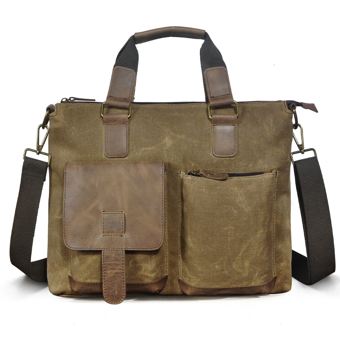 Men's First Layer Oil Wax Cowhide Vintage Inch Business Men's Briefcases