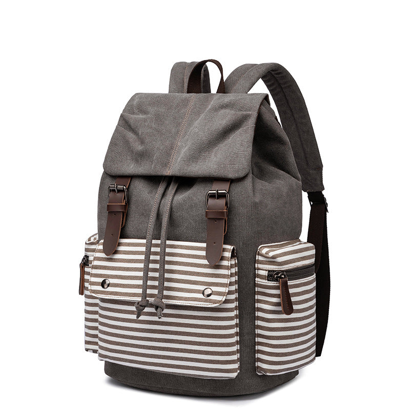 Canvas Large Capacity Color Matching Street Backpacks