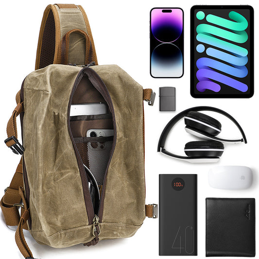 Men's Canvas Retro Large Capacity Fashion Pouch Shoulder Bags