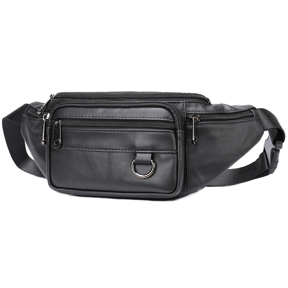 Men's Sheepskin Mobile Leather Leisure Slanted Men's Waist Packs