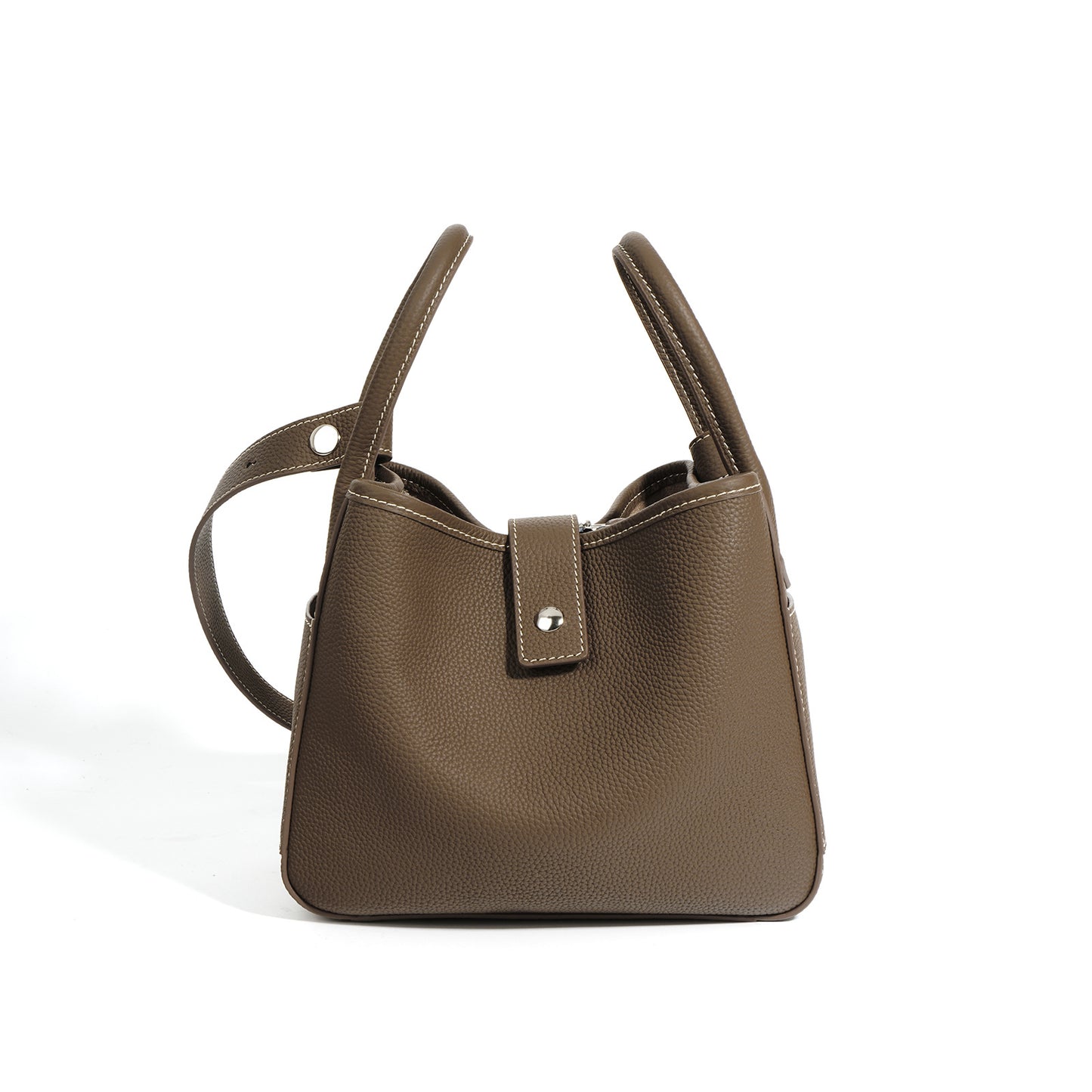Women's First Layer Cowhide Vegetable Basket Sugar Bucket Bags