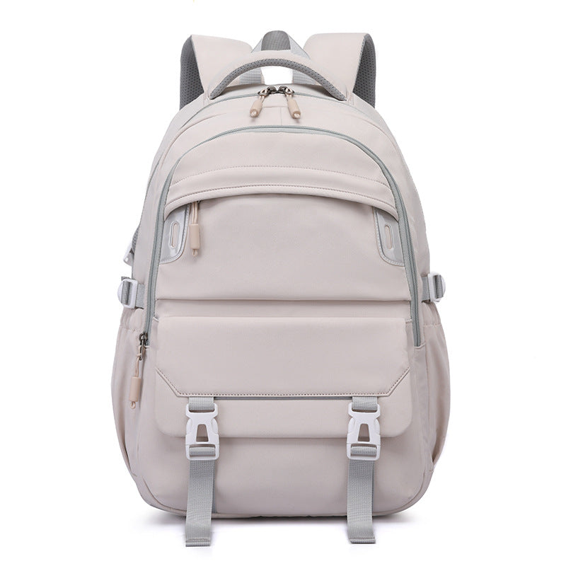 Secondary Spine Protection Pure Color Lightweight Middle School Students' Schoolbags