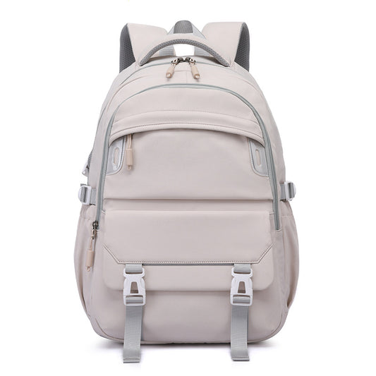 Secondary Spine Protection Pure Color Lightweight Middle School Students' Schoolbags