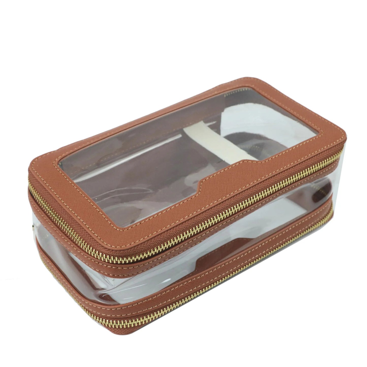 Transparent Simple Portable Waterproof Wash Double Cosmetic Bags