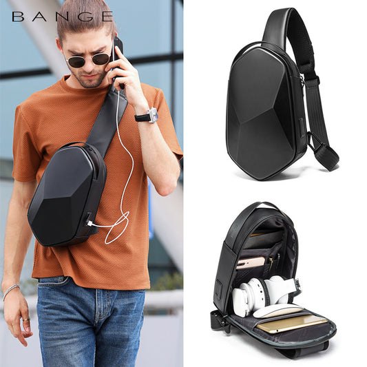 Men's Classy Hard Shell Polyhedron Trendy Men's Chest Bags
