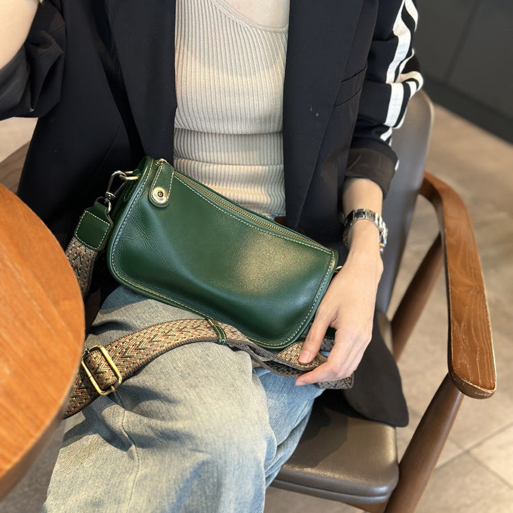 Women's Genuine Leather Fashionable Commuter Design Cowhide Crossbody Bags