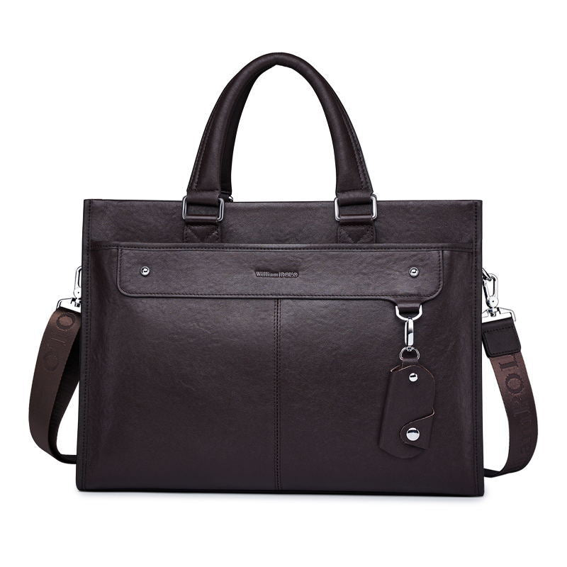 Men's Paul First Layer Cowhide Leather Large Men's Handbags