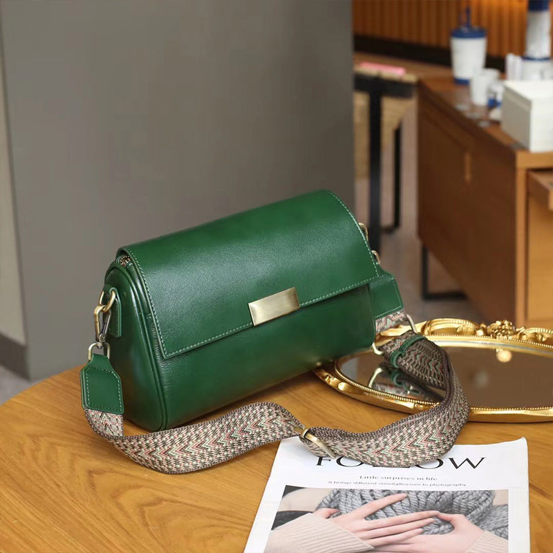 Women's Genuine Leather Vegetable Tanned Commute Wide Bags