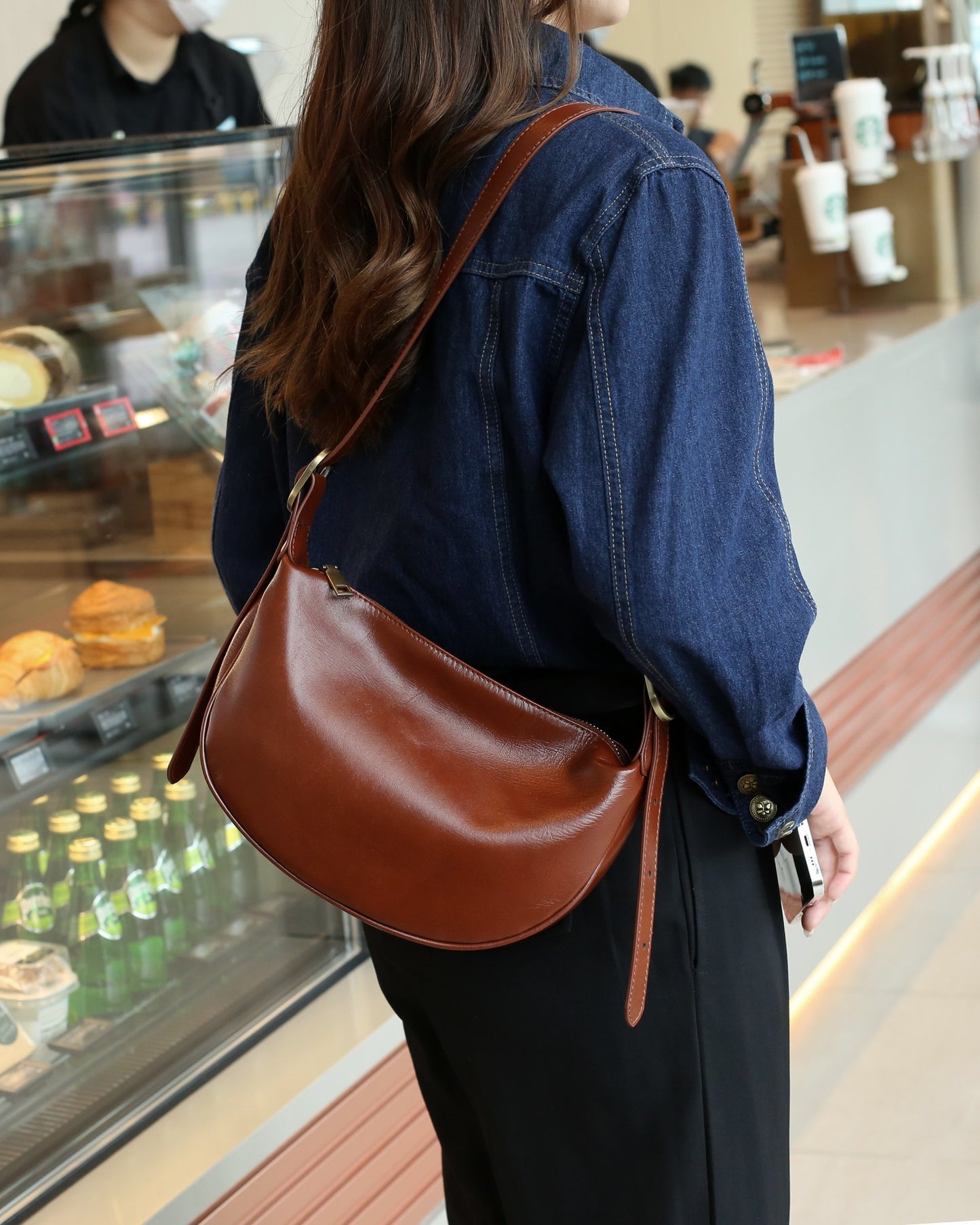 Women's Genuine Leather Dumpling Underarm Large Capacity Shoulder Bags