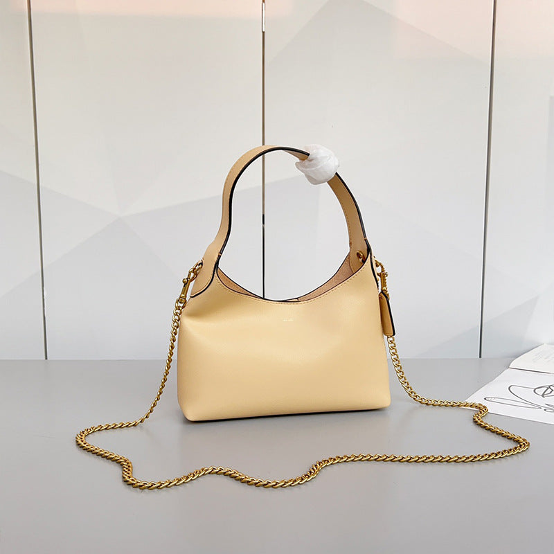 Women's Genuine Leather Retro Underarm Shopping For Crossbody Bags