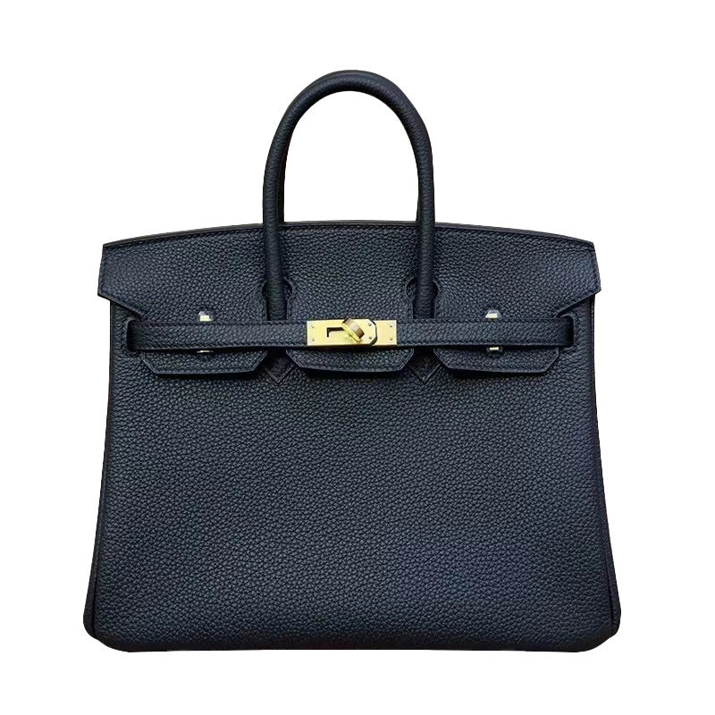Women's First Layer Cowhide Large Capacity Genuine Leather Lychee Handbags