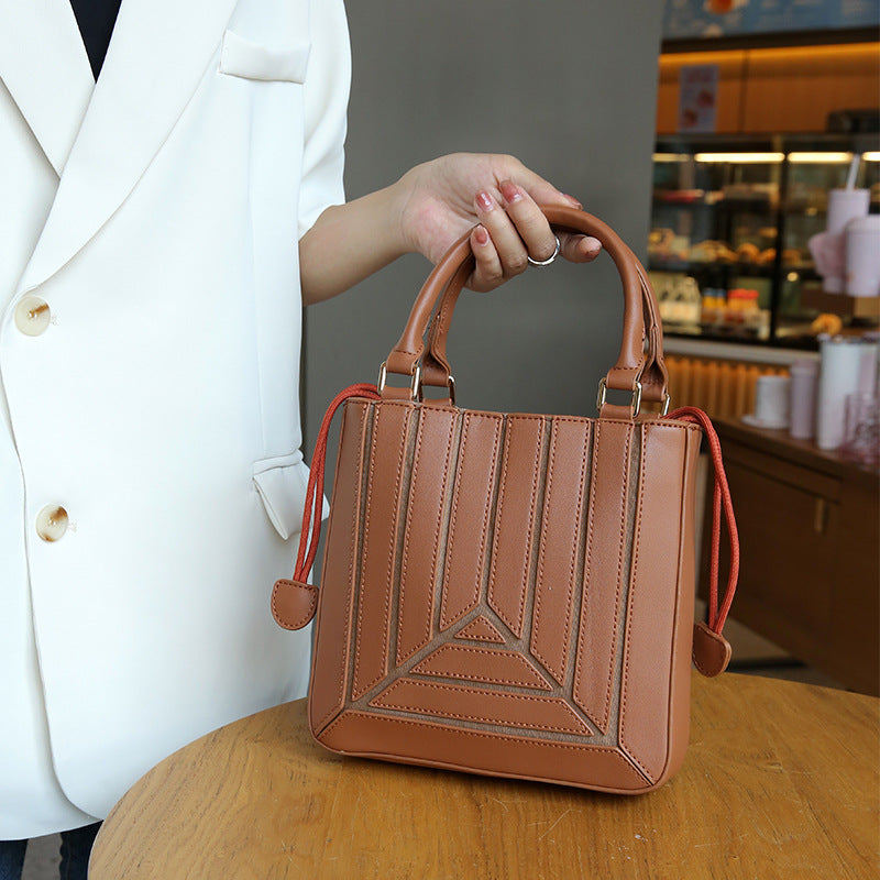 Women's Trendy Fashionable Color Contrast Patchwork Pleated Crossbody Bags