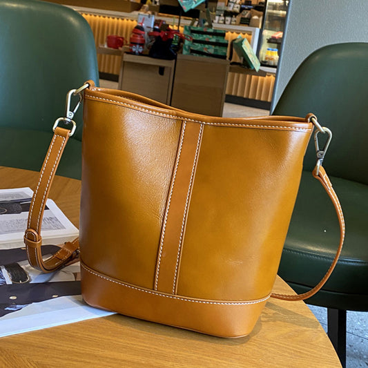 Women's Genuine Leather Large Capacity Vertical Versatile Shoulder Bags