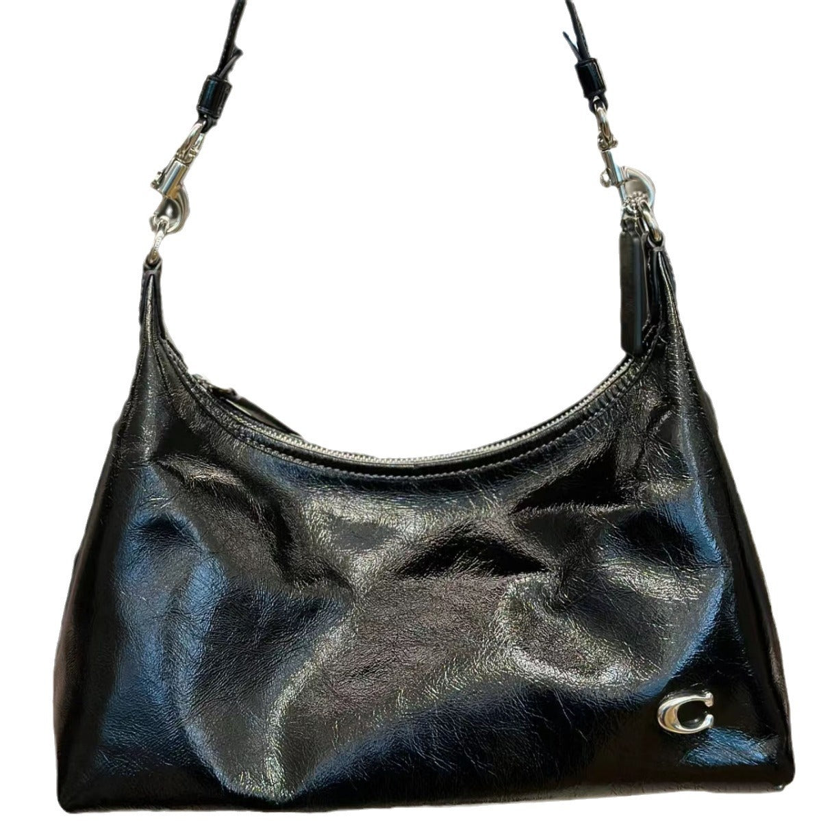 Women's Simple Oil Wax Leather Underarm Lightweight Bags
