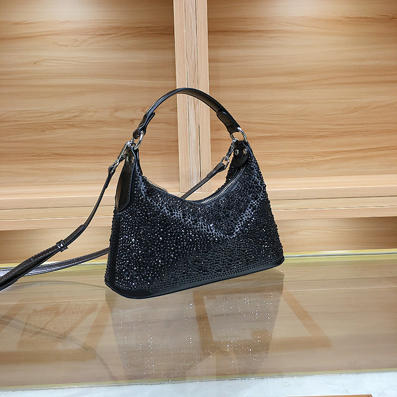 Women's French Entry Lux Portable Rhinestone High-grade Tote Bags