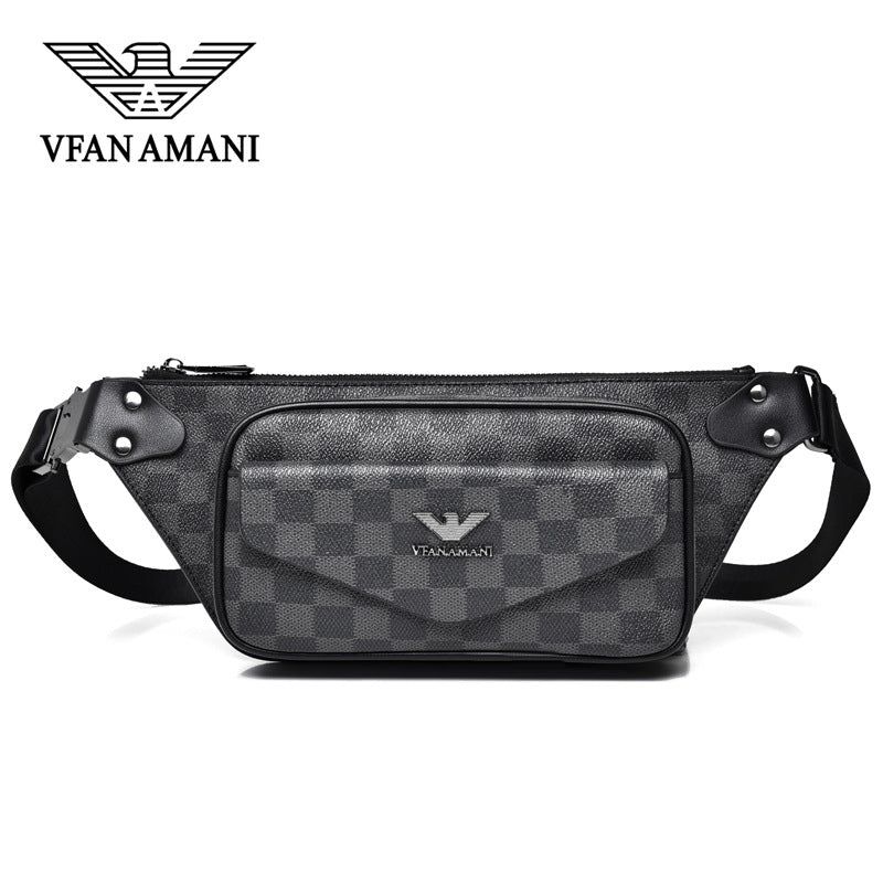 Men's Luxury Authentic Leather Tactile Feel Fashion Men's Chest Bags