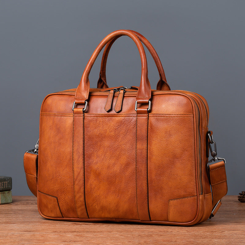 Top Layer Tree Height Vegetable Tanning Men's Briefcases