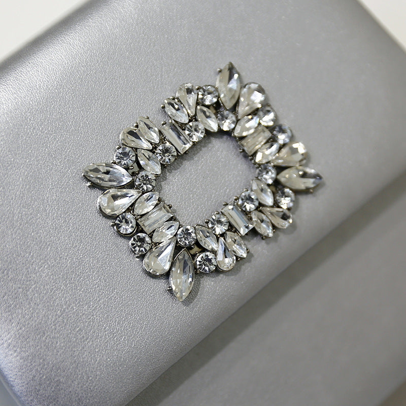 Niche Pearl Hand Rhinestone Chain Show Small Square Bags