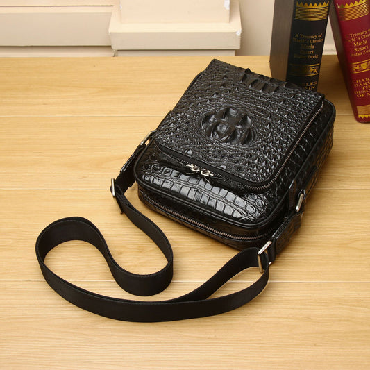 Men's Crocodile Pattern Fashion Cattlehide Leather Business Bags