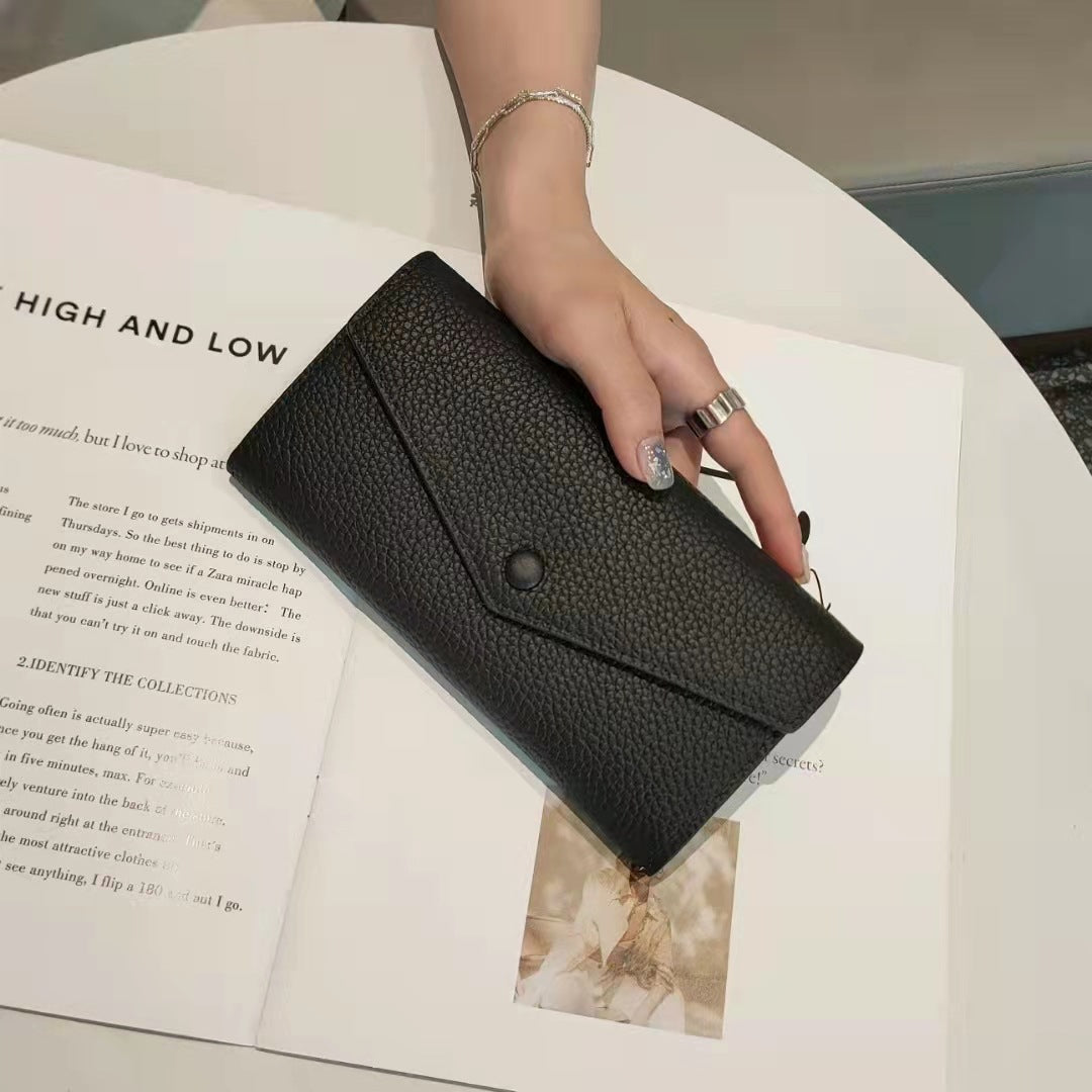 Trendy Attractive Cowhide Multiple Slots Zipper Handbags