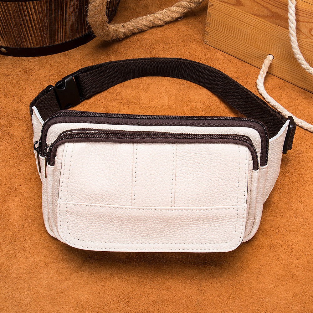Men's Genuine Leather First Layer Cowhide Slanted Men's Waist Packs